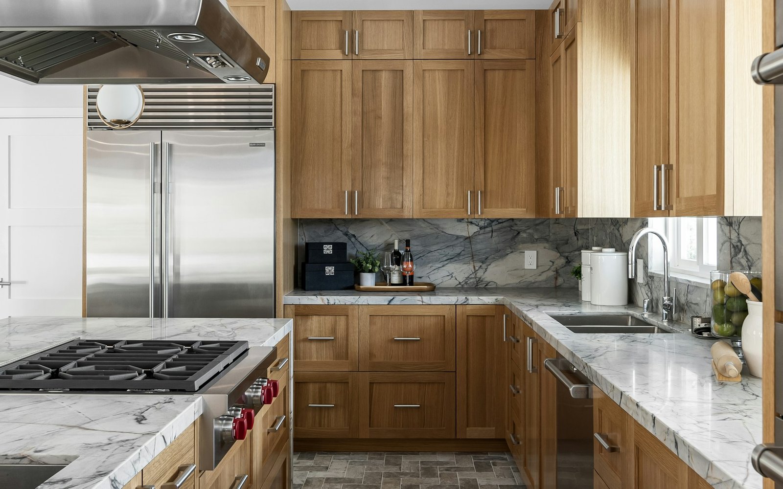 Finished bespoke Shaker-style kitchen cabinetry