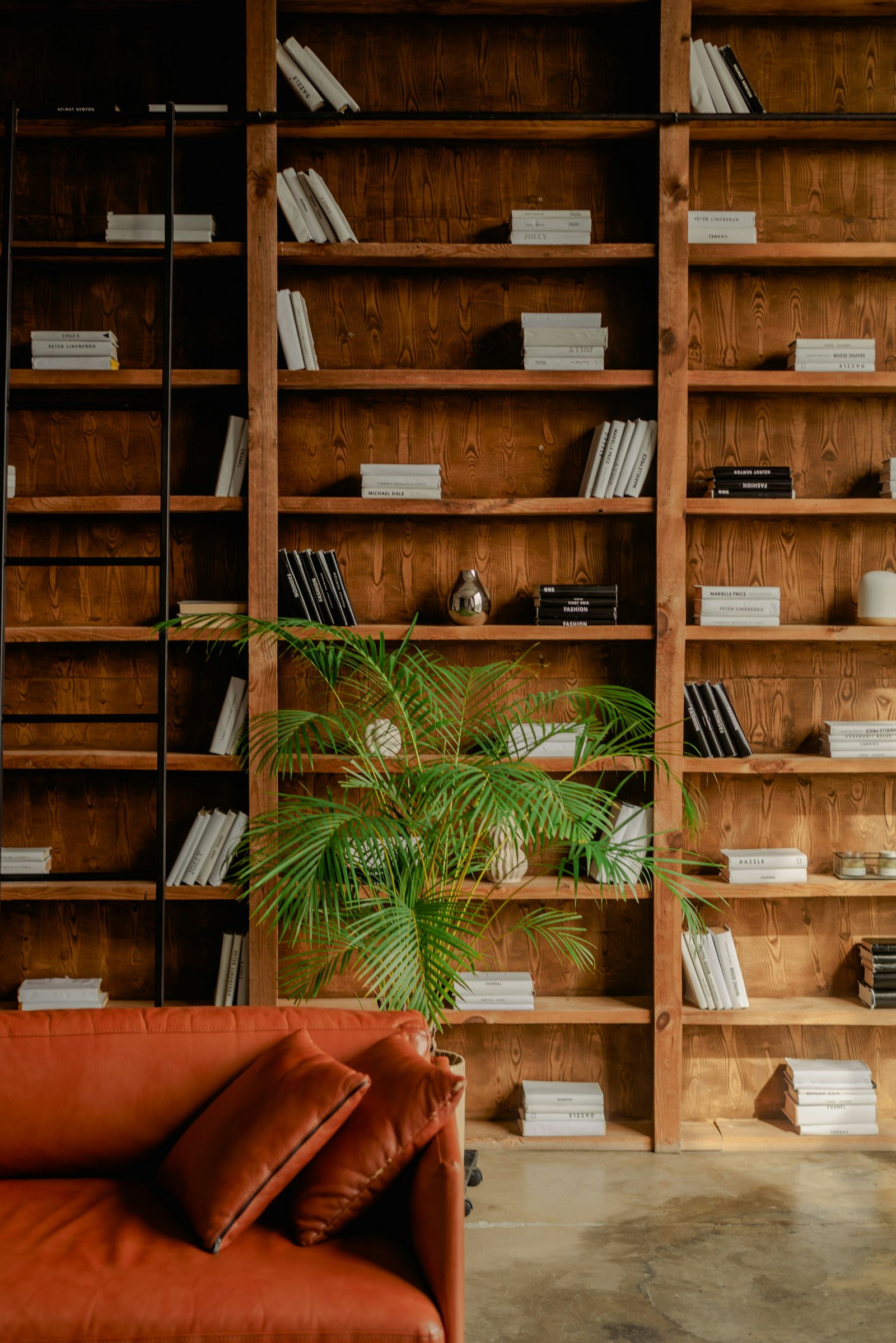 Finished floor-to-ceiling bespoke bookcase